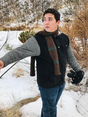 Crochet Alpine Men Scarf Pattern by Desert Blossom Crafts