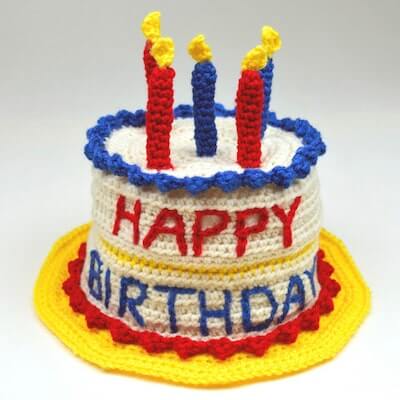 Crochet Birthday Cake Hat Pattern by Crochet Spot Patterns