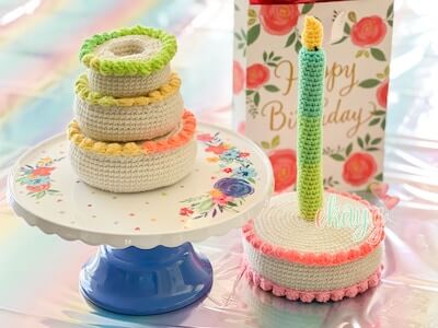 Crochet Birthday Cake Stacking Rings Pattern by Ekay G