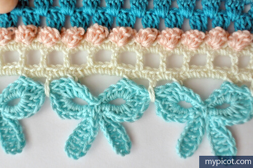 Crochet Bow Edging by My Picot