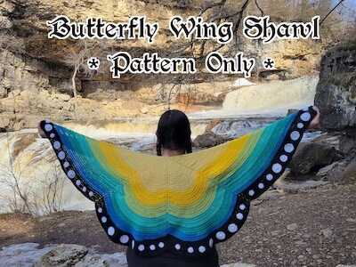 Crochet Butterfly Wing Shawl Pattern by Mythic Phoenix
