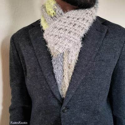 Crochet Frosty Ridge Scarf Pattern by Knitter Knotter