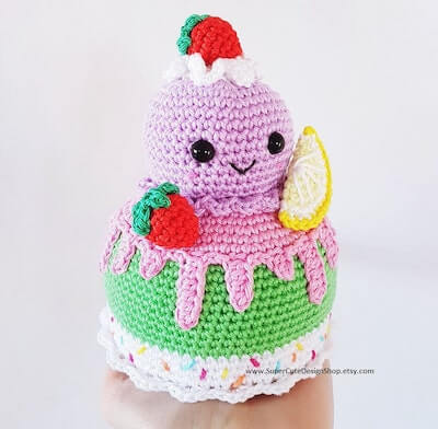 Ice Cream Cake Crochet Pattern by Super Cute Design Shop