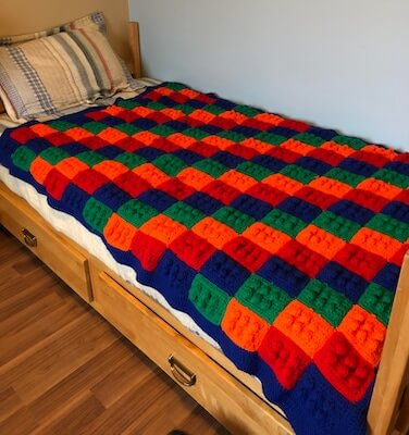 Crochet Lego Building Block Blanket Pattern by The Poised Gypsy