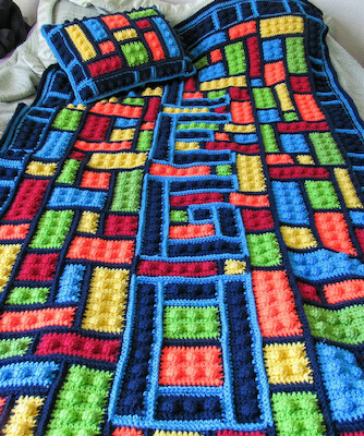 Crochet Lego-Inspired Blanket Pattern by Alexi Westover