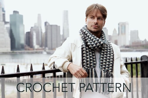 Crochet Men's Fringe Scarf Pattern by Two Of Wands Shop