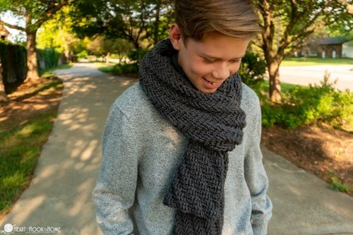 Crochet Men's Reversible Scarf Pattern by Heart Hook Home