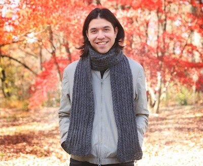 Crochet Men's Ribbed Scarf Pattern by Yay Crochet Patterns