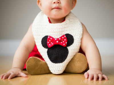 Crochet Minnie Mouse Bib Pattern by All About Ami
