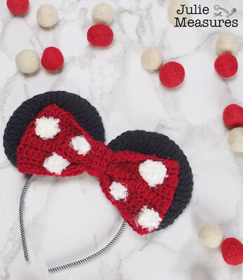 Crochet Minnie Mouse Ears by Julie Measures