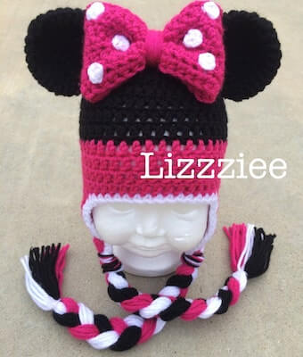 Crochet Minnie Mouse Hat Pattern by Lizzziee