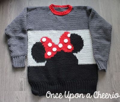 Sweater Minnie Mouse Crochet Pattern by Once Upon A Cheerio