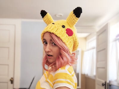 Crochet Pikachu Hat Pattern by HELLO Happy