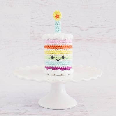 Crochet Rainbow Birthday Cake Pattern by Yarn Blossom Boutique