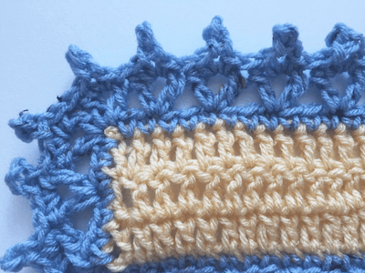 Crochet V-Stitch And Picot Edging Pattern by The Spruce Crafts