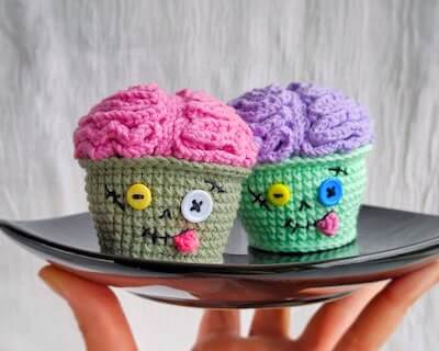 Crochet Zombie Cupcake Pattern by Fayni Toys