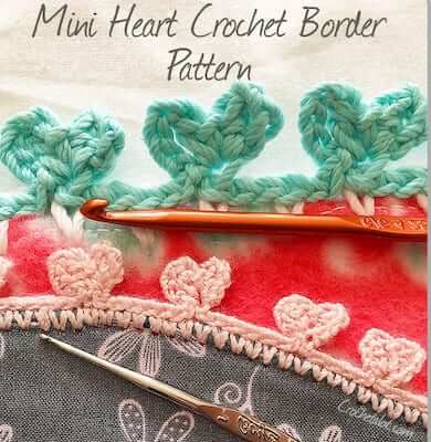 Mini Heart Crochet Border Pattern by Baking Outside The Box