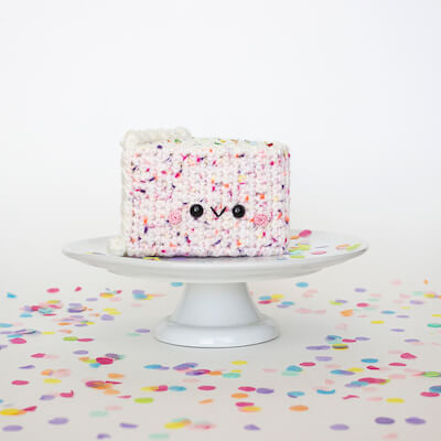 Sprinkles, The Funfetti Cake Slice Crochet Pattern by A Menagerie Of Stitches