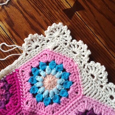 Treble Scallop Crochet Edging Pattern by Cypress Textiles