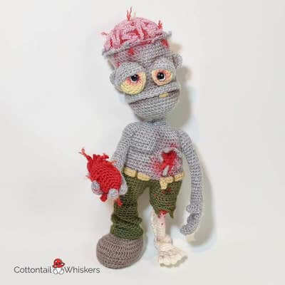 Zed, The Valentine Zombie Crochet Pattern by Cottontail And Whisker