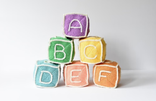 Baby Blocks Crochet Baby Toy Pattern by Flying Dutchman Crochet Design