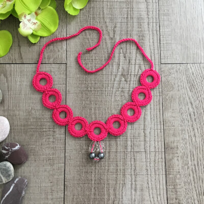 Crochet Beaded Choker Necklace Pattern by Amy Paige Designs