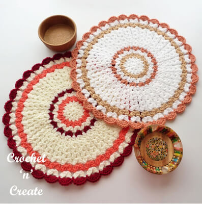 Crochet Cluster Doily Mat Pattern by Crochet N Create