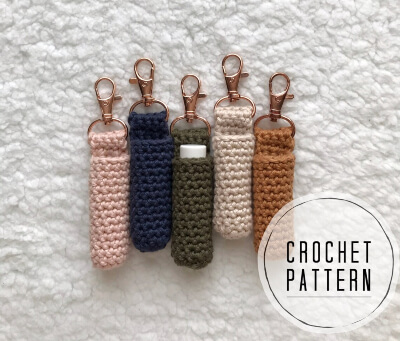 Crochet Lip Balm Keychain Pattern by Knot Mama Made