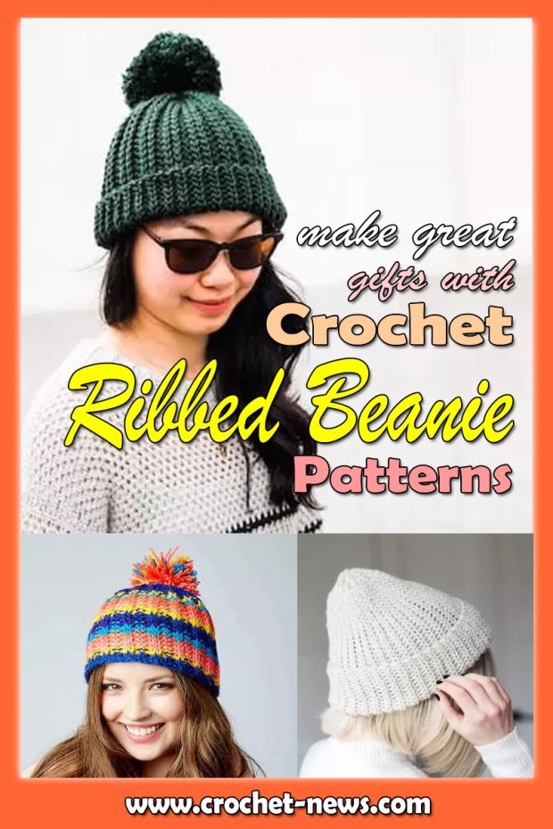 Crochet Ribbed Beanie Patterns