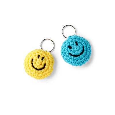 Crochet Smiley Emoticon Keychain Pattern by Red Heart