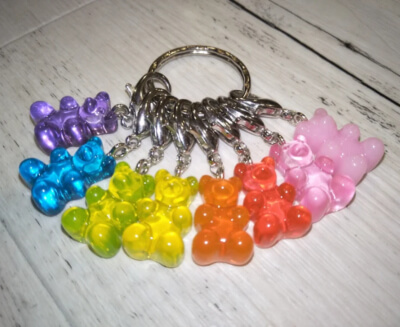 Stitch Markers Rainbow 8 Gummy Bears Key-rings
