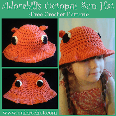 Adorabilis Octopus Sun Hat Free Crochet Pattern by Oui Crochet
