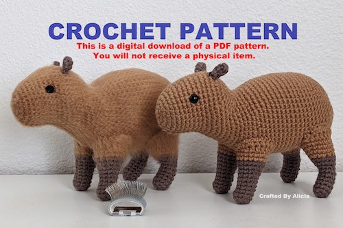 Crochet Capybara Amigurumi Pattern by Crafted By Alicia