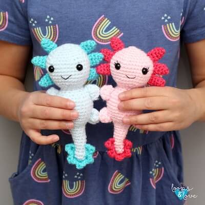 Axolotl Amigurumi Free Crochet Pattern by Loops And Love Crochet