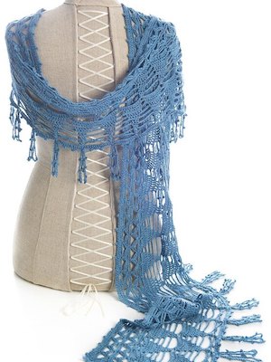 Azure Crochet Scarf Pattern by Alla Koval Designs