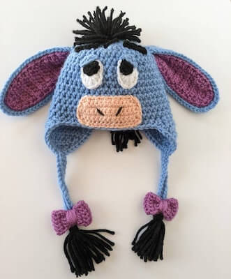 Blue Donkey Hat Crochet Pattern by Evermicha Crochet