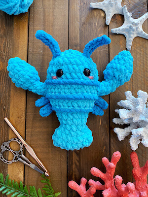 Blue Lobster Amigurumi Crochet Pattern by Spin A Yarn Crochet