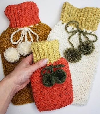 Campfire Hot Water Bottle Cover Crochet Pattern by Nancy Said