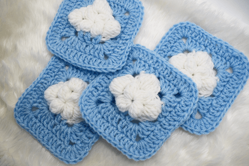 Cloud Granny Square Crochet Pattern by Rebecca A Lang