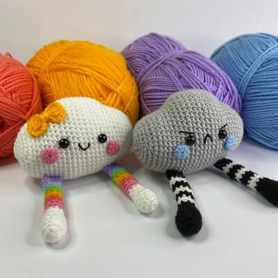 Connie And Claude, The Cloud Twins Crochet Pattern by Hooked On Candy