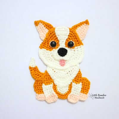 Corgi Applique Crochet Pattern by Little Bamboo Handmade