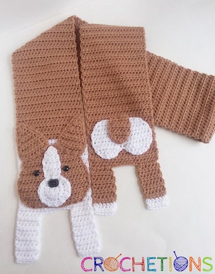 Corgi Scarf Crochet Pattern by Crochetions By Shell