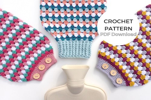 Cozy Stripes Hot Water Bottle Cover Crochet Pattern by Cornwall Crochet