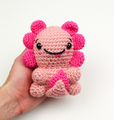 Crochet Axolotl Amigurumi by Knot Bad Ami