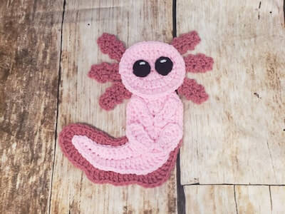 Crochet Axolotl Applique Pattern by The Yarn Conspiracy