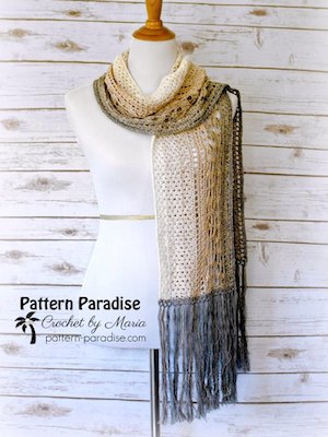 Crochet Biscotti Scarf Pattern by Pattern Paradise