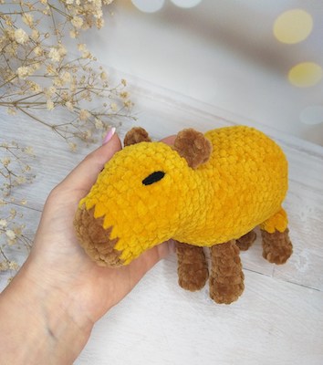 Crochet Capybara Plush Pattern by Faina Cute Toys