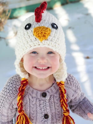 Crochet Chicken Hat Pattern by Thyme Line