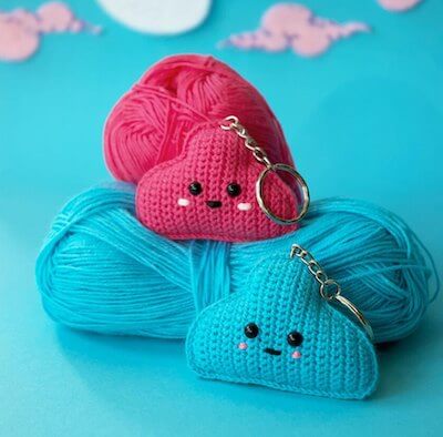 Crochet Cloud Keychain Pattern by Roxy's Crochet