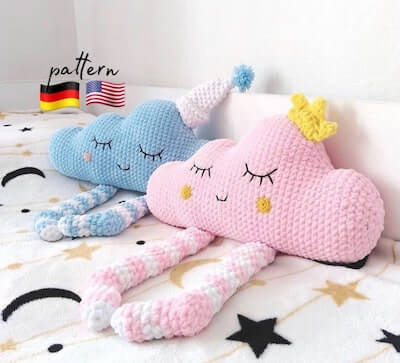 Crochet Cloud Plush Toy Pattern by Enjoy Toys Designs